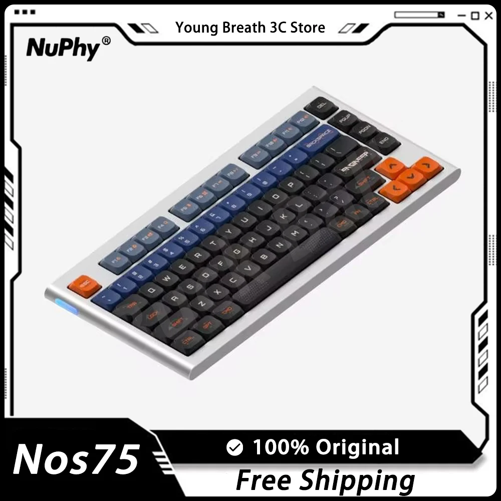 

Nuphy Nos75 Mechanical Keyboard Low Profile Aluminium Alloy nSA Height Wired Keyboard Customized Keyboard VIA/QMK PC Accessories