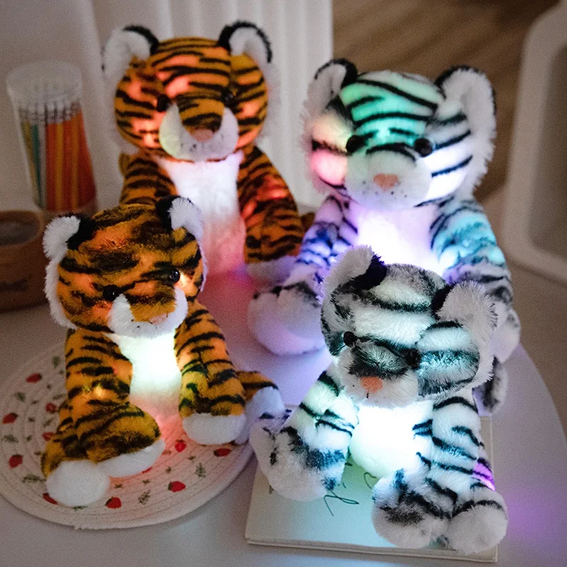 Luminous Tiger Creative Light Up LED Stuffed Animal Plush Toy Colorful Glowing Shiny Plush Toys Christmas Gift