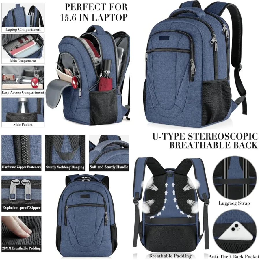 

Backpack for Woman and Men, Travel Laptop Backpack, Waterproof College Back Pack for Laptop Backpack, Adult Busess Computer Tra