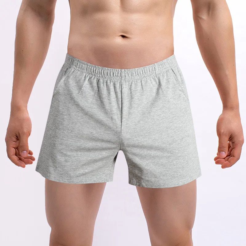 Culotte d\'été en coton respirant pour homme, vêtement de nuit