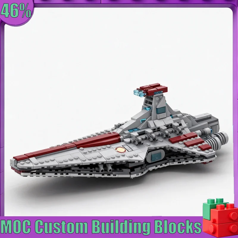 

829 PCS MOC Venator Midi Spaceship Model Custom Puzzle Sci Fi DIY Assembly Toy Creative Space Warfare Collection Display Gifts