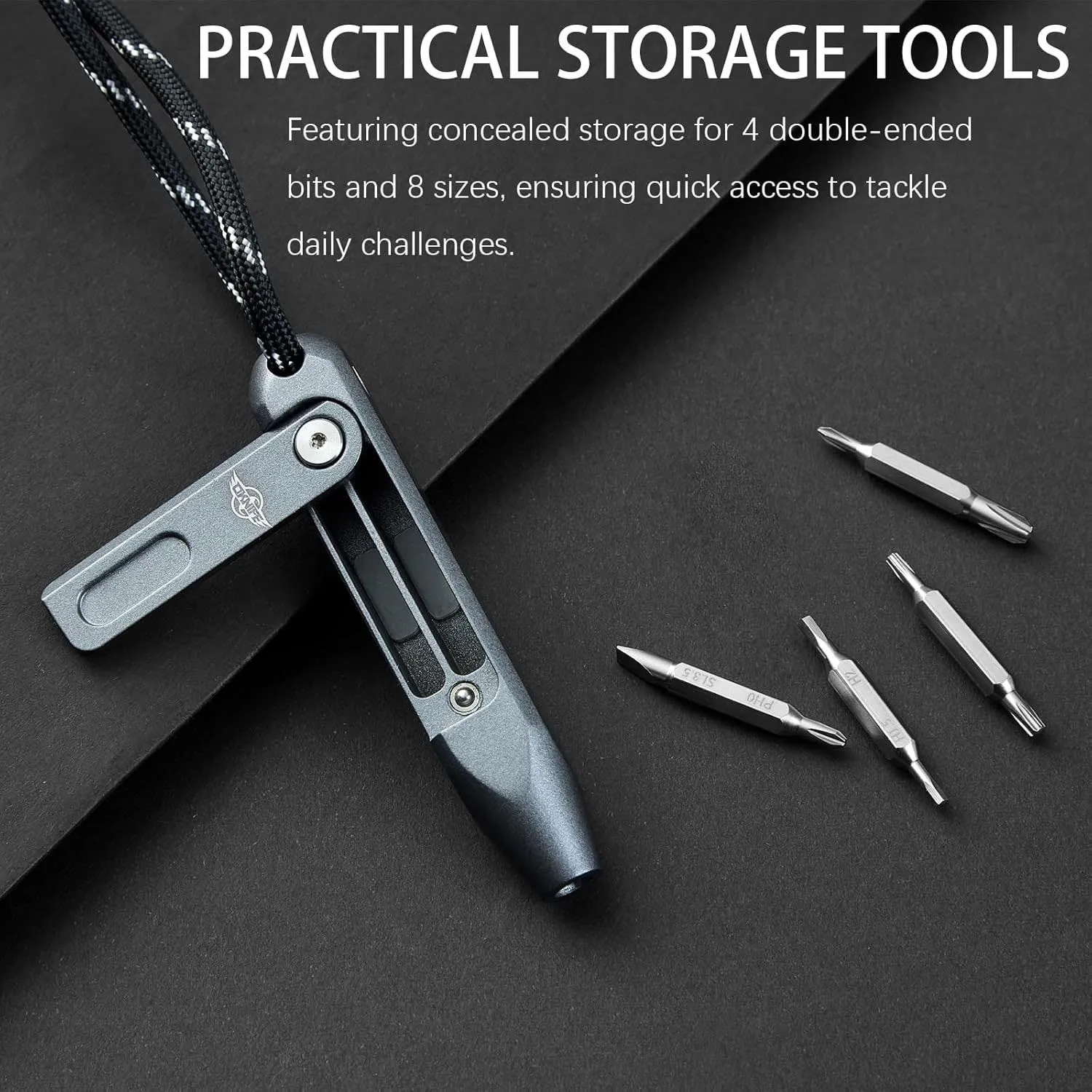 OKNIFE Otacle D1 Titanium EDC Obeng 8 In 1 Multi Bit Alat Presisi S2 Baja Magnetik Bit Ukuran Saku Perak