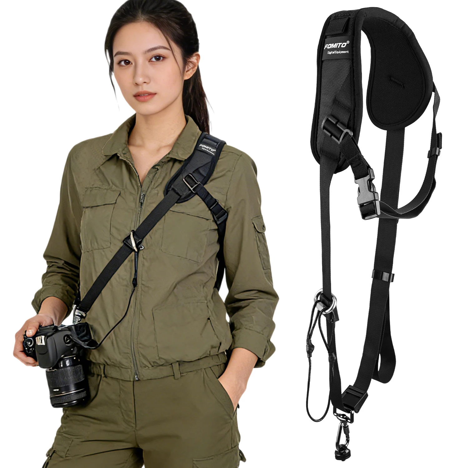 FOMITO Camera Shoulder Strap Safety Tether Adjustable Sling Strap for Sony Nikon Canon DSLR Camera Outdoor Photography