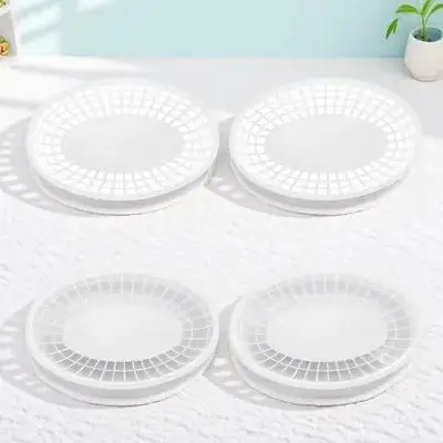 

4 Pcs White Snack Baskets Fruit Trays Plastic Storage Containers Hamburger Plates Oval Shape Dessert Dishes Easy Clean Sturdy