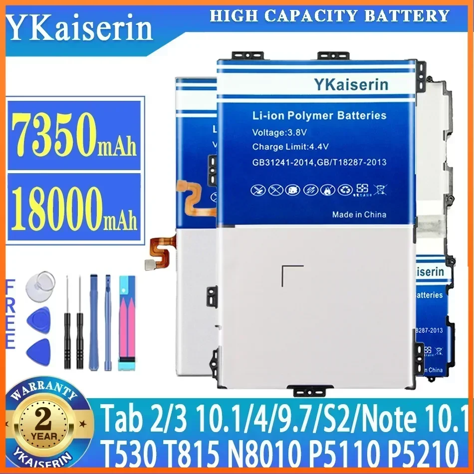 YKaiserin Battery for Samsung Galaxy Tab 2 3 4 S2 10.1 9.7 Note 10.1 T530 T531 T810 T815 N8000 N8010 P5100 P5110 P5200 P5210