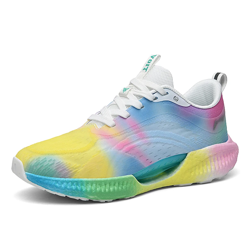 

Men Women Ice Cream Rainbow Cushioning Bounce Running Shoes Popcorn Ultralight Breathable Platform Jogging Unisex Trend Sneaker