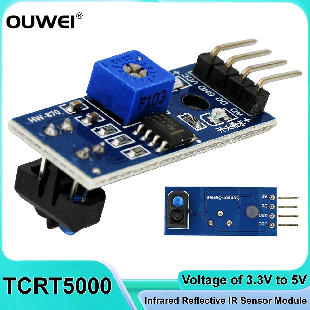 TCRT5000 Infrared Reflective Sensor IR Photoelectric Switch Barrier Line Track Obstacle Module Avoidanc for Arduino Diode Triode