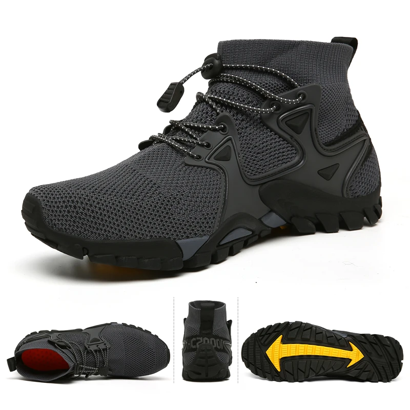 Unisex Shoes Mesh Breathable Casual Shoe Outdoor Non Slip Hiking Shoes Lace Up Ankle Boots Climbing Mountain Shoe Zapatos Hombre