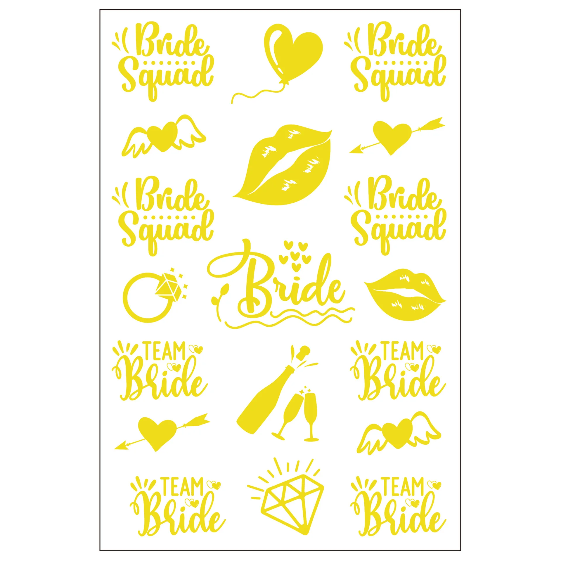 1pcs Team Bride Temporary Tattoo Bachelorette Party Bride To Be Golden Sticker Bridesmaid Tribe Squad Tattoo Wedding Supplies