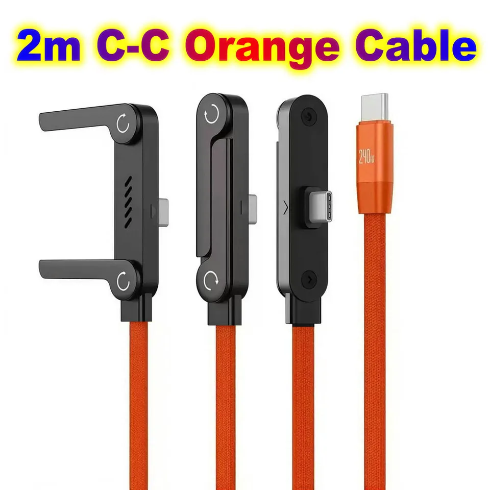 Cable cargador tipo C plano con soporte plegable invisible para teléfono, soporte de carga 240W para iPhone 6
