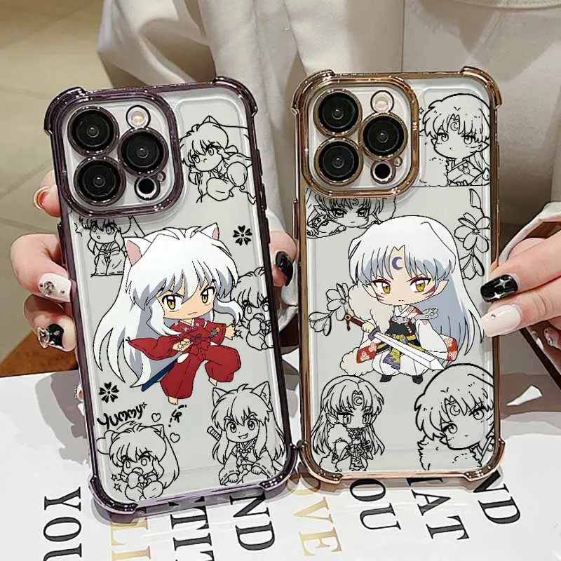 Inuyasha Niedliche Reise-Anime-Hülle für Xiaomi Redmi Note 15 14 13 12 11 10 9 Galvanisierte Sturzsichere Coole Weiche Silikon-Handyhülle