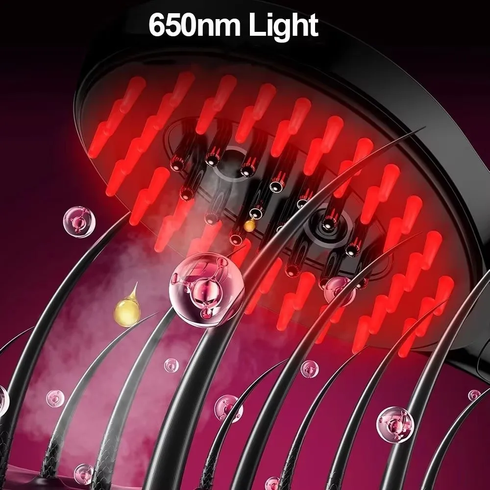 Ultrasonic Vibration Scalp Massager Anti Hair Loss Red Light Blue Light Electric Hair Comb Anion Spray Atomizing Comb