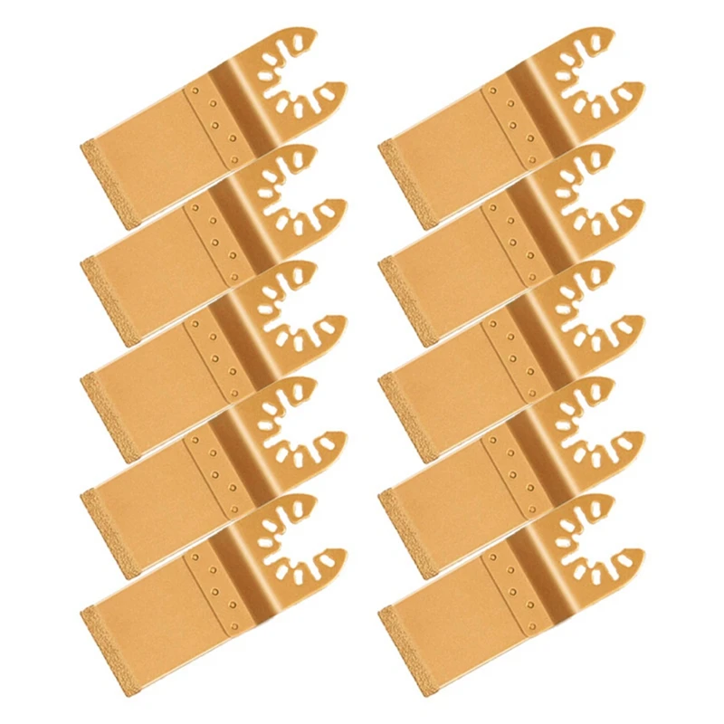 Lame de Scie Diamantée Oscillante à Dégagement Rapide, Outil Multifonction Universel, Couleur Or, 20 Pièces