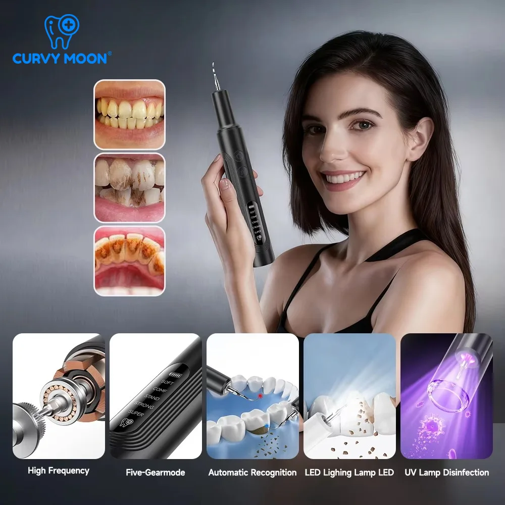 

4100W Vibration Frequency Teeth Cleaner Ultrasonic Dental Scaler Tooth Cleaner Calculus Plaque Tooth Stains Remover Oral Care