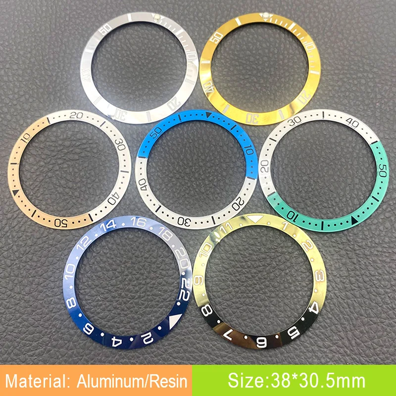 Mod 38*30.5mm Slop Aluminum Resin Bezel Insert Ring Fits SKX007 SRPD Seamaster Abalone Tuna Men Diving Watch Case Replace Part