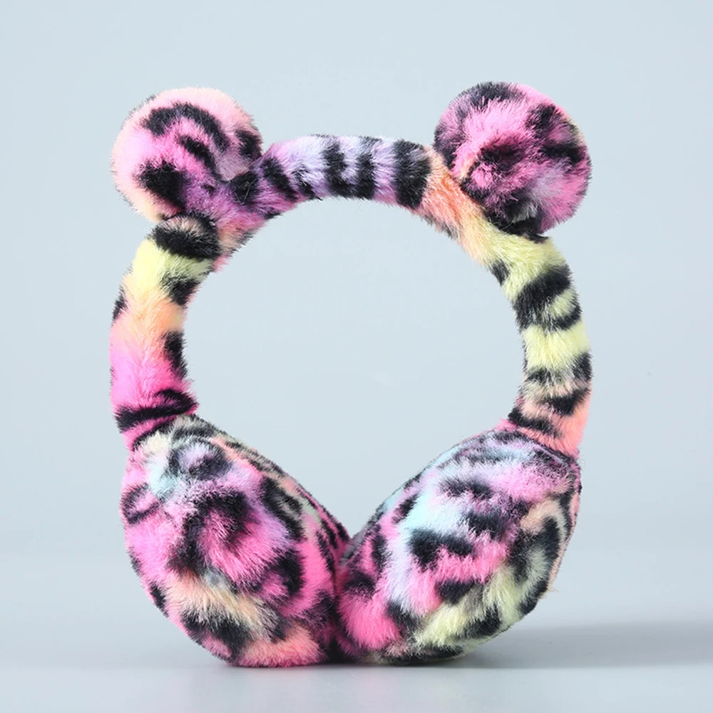 Urso Leopardo Earmuffs de pelúcia para adultos e crianças, orelha de pele macia, Earlap 2023, outono e inverno