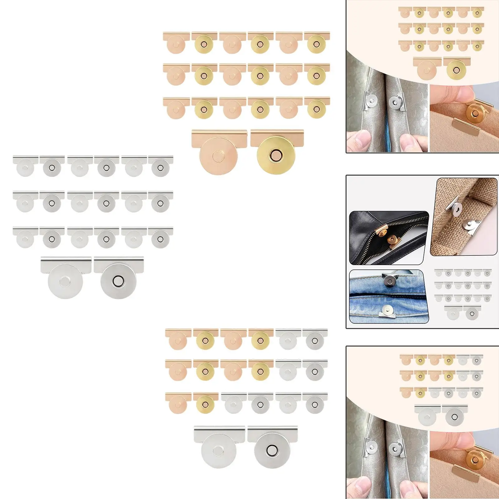 

Magnetic Alloy Snap Button for Purse DIY Crafts Women Handbag Closure Hardware for Leather Sewing Projects