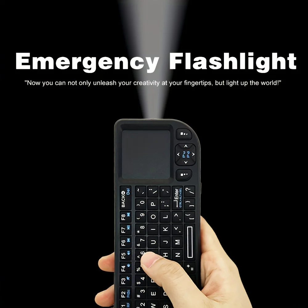 Mrsvi a8 mini teclado sem fio 2.4g 7 cores backlight touchpad mouse flashligt-portátil aplicável-perfeito para pc, caixa de tv inteligente