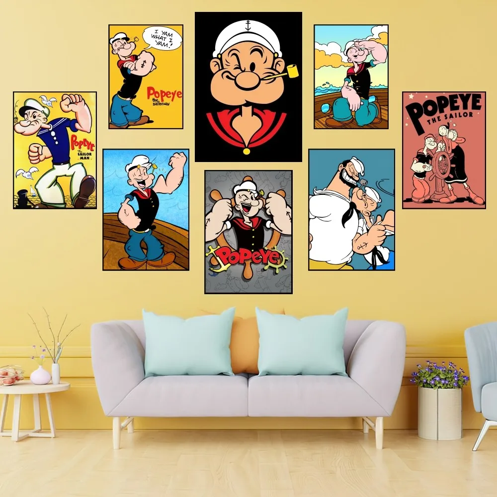 Cartoon P-Popeye The Sailor Poster Prints Wall Painting Bedroom Living Room Decoration Office Home