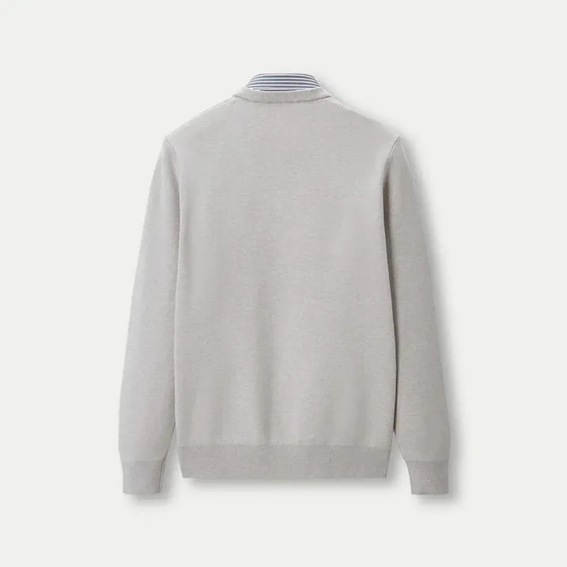 

Men's Autumn Winter Knitted Sweater Double Collar Letter Print Casual Long Sve irt Sle Versatile Comfortable Knitwear