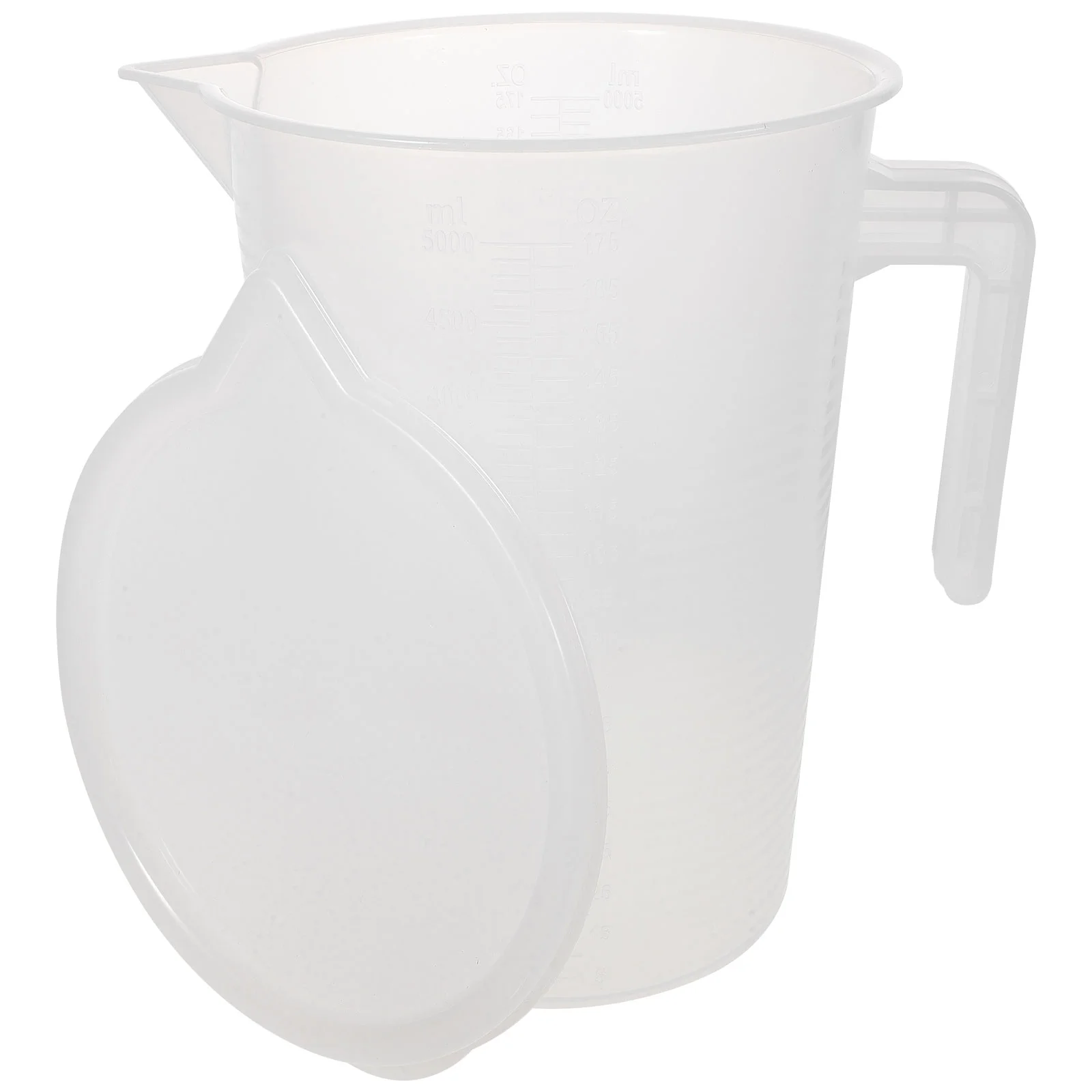 Measuring Jug 5L Plastic Measuring Pitcher Beaker Measure Container Mixing Cup Lid Handle Measured Mug Liquid Milk Cup Espresso