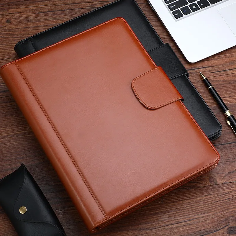 

Leather University A4 Conference Portfolio Folder Clipboard Paper for Document Desk Organizers Suitcase for Office Stationery