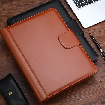 Leather university A4 conference portfolio folder office stationery document desk organizers clipboard paper for suitcase