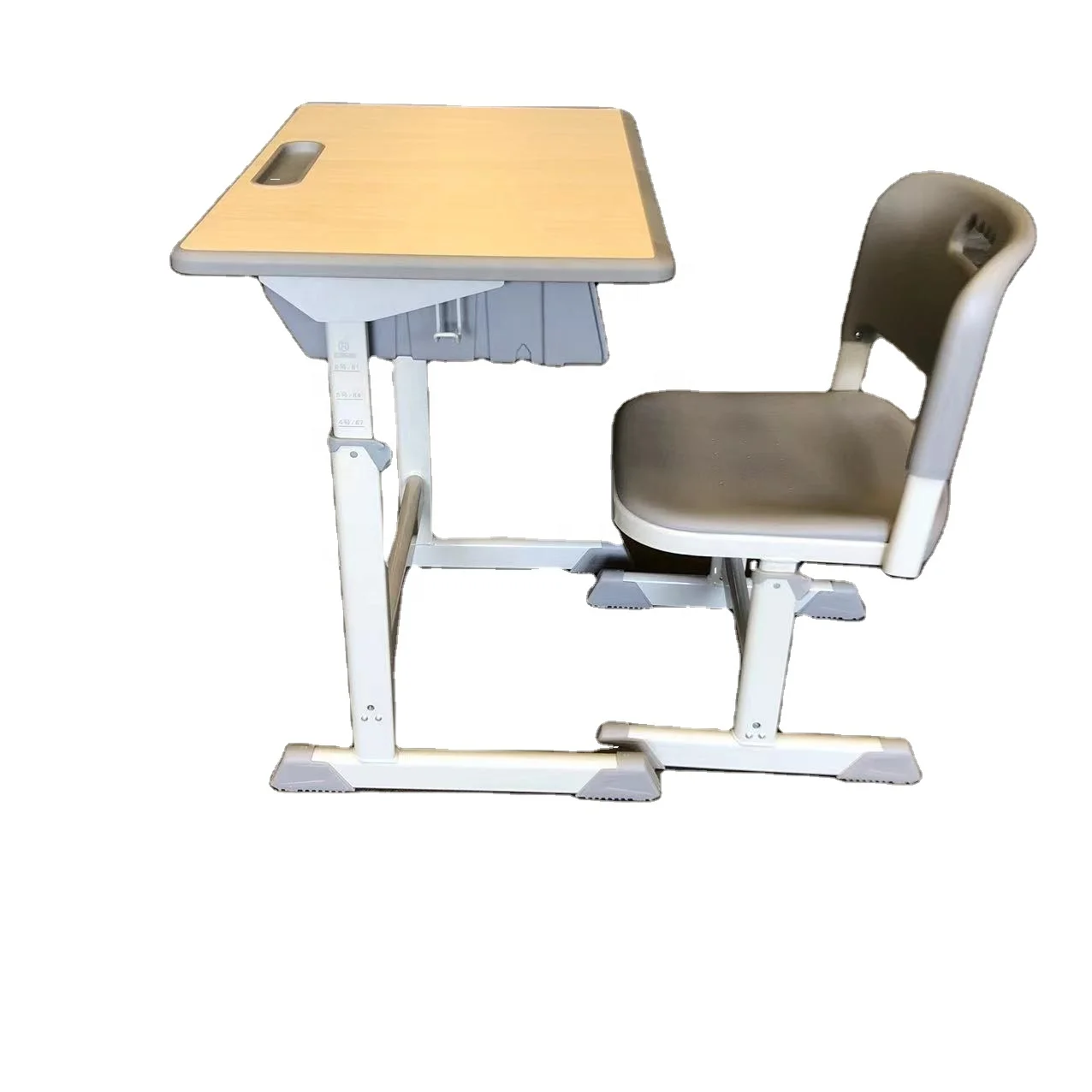 Unique Design School Furniture High Quality Table Set With Chair Auto-Adjustable The Height Manually Use Handle Easy To Lift