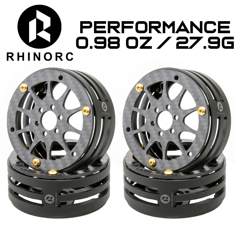 RhinoRC 2,2 polegadas estreita fibra de carbono alumínio Pro leve RC carro rastreador roda Pro Shafty MOA