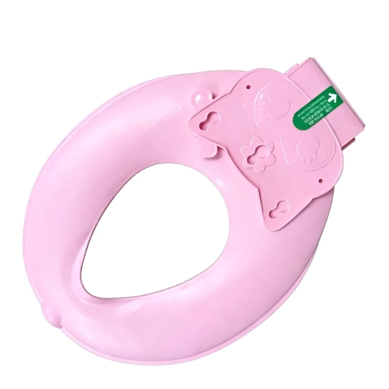 Standard Toilet Toddler Training Folding Child Toilet with Cartoon Back Panel and Water-Resistant PVC Finish J0MC