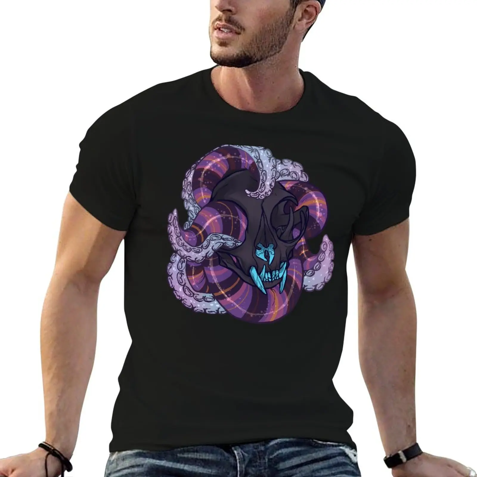 

tentacles and skulls T-Shirt man t shirts graphic t shirts for man cotton T-Shirt