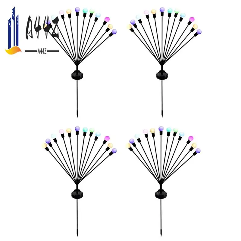 

A44Z-4 Piece Solar Garden Lights Solar Swaying Light Sway By Wind, Outdoor Lights 12LED For Yard Patio Decoration Colo Light