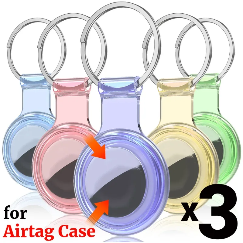 Anti-lost Waterproof Keychain Holder Protective Case for Apple Airtag Transparent TPU Protectors Pet Collar Keys Tracker Cover