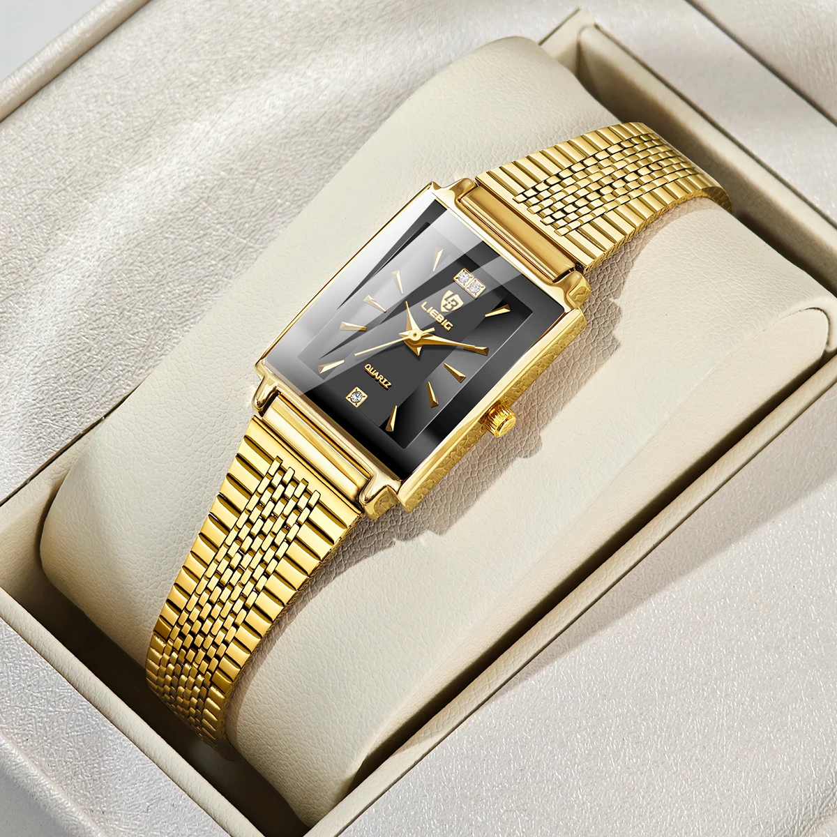 

LIEBIG простые кварцевые наручные часы модные автоматические часы для женщин ремешок из нержавеющей стали время элегантные часы Relogio Feminino