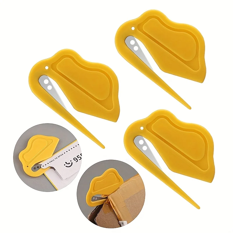 3pcs Multicolor Plastic Envelope Opener-Perfect for Letters, Mattress Covers, and Box Cutting