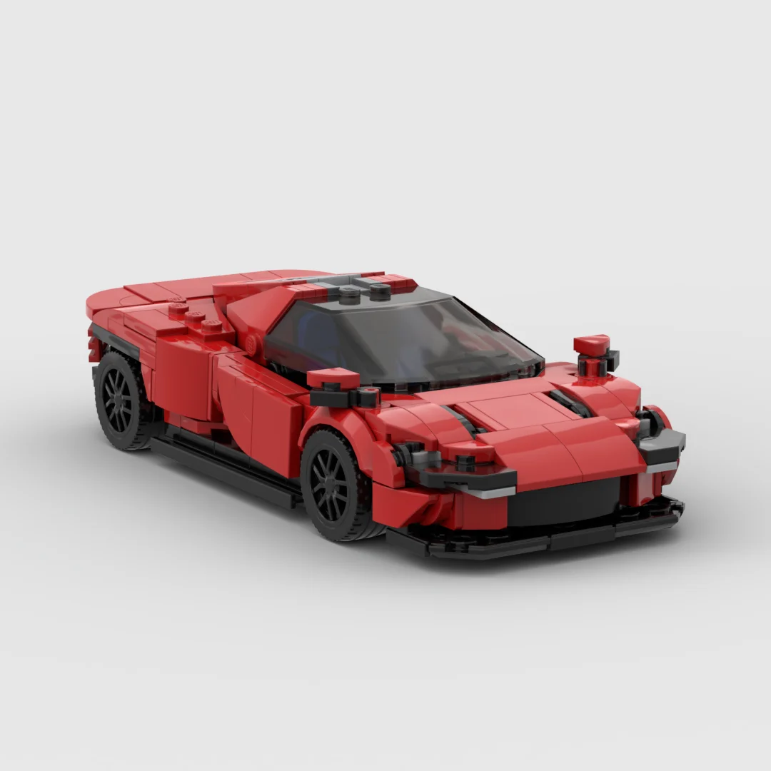 MOC Ferraried Daytona SP3 racing sports car Vehicle Speed Champion Racer Building Blocks Brick Creative Garage Toys for Boys