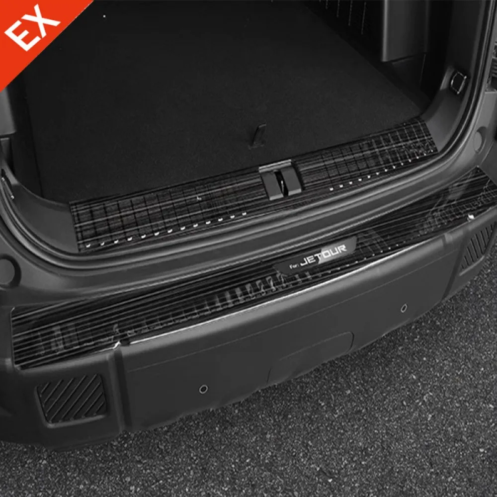 

For Jetour Freedom T1 2025-2026 Stainless Black/White Car Rear Trunk Protector Plate Anti Hit/Dust Sill Decoration Cover