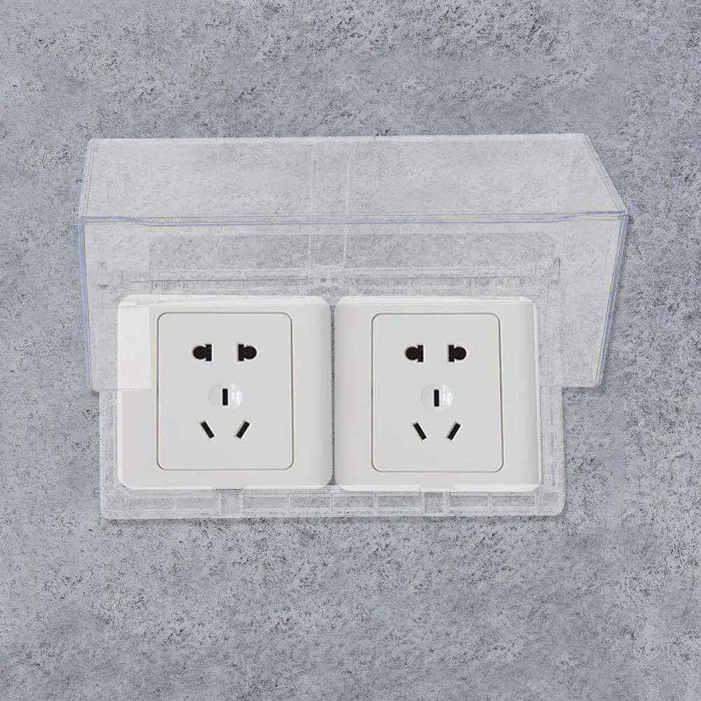

2Pcs Self-Adhesive Wall Socket Cover Waterproof Outlet Protector Home Hotel Office Use Easy to Install No Tools Required