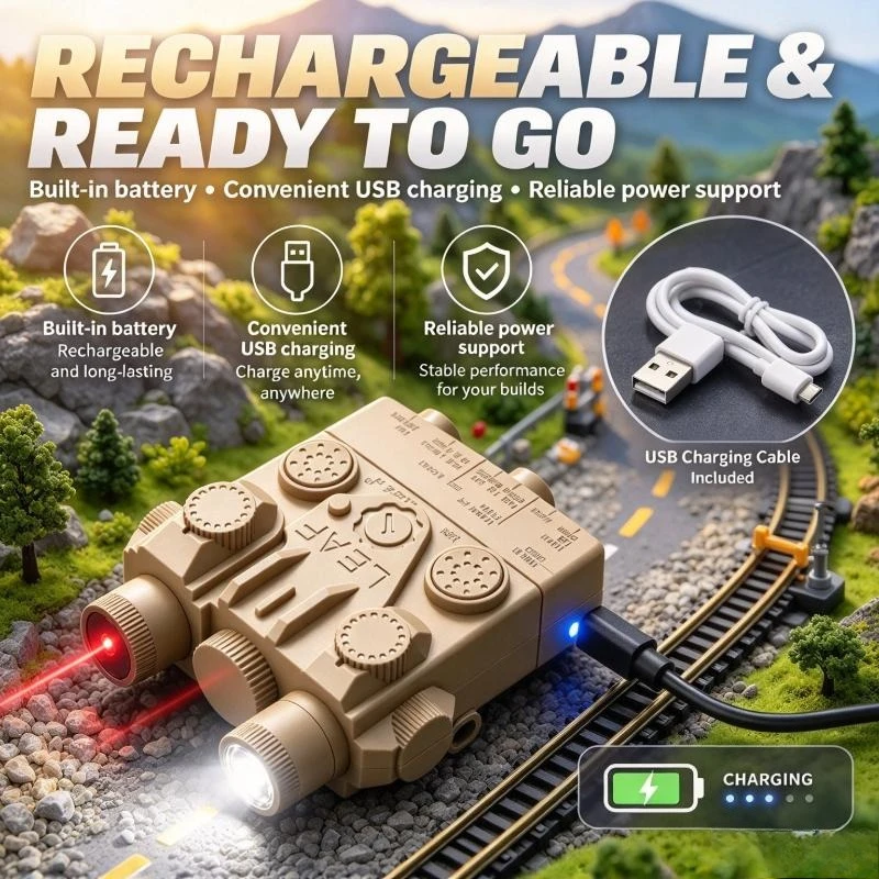 USB Charge LED Light Module With On Off Switch, Plastic Shell Toy Component, Fit Standard Rail, Hobby Model Building Part