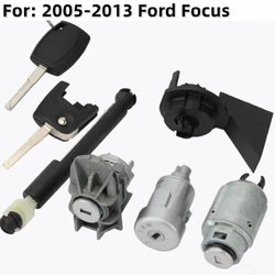 Full Car Lock Cylinder Set Ignition Switch Door Hood Lock Core Barrel Kit For Ford 2005-2013 Focus With 2Pcs Key