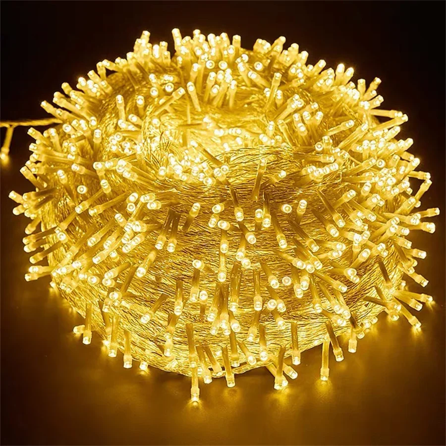 600M 6000 LED-lichtslingers Buiten Kerstverlichting Plug-in Fairy Light Waterdicht Bruiloftsfeest Vakantie Boomslingerlicht