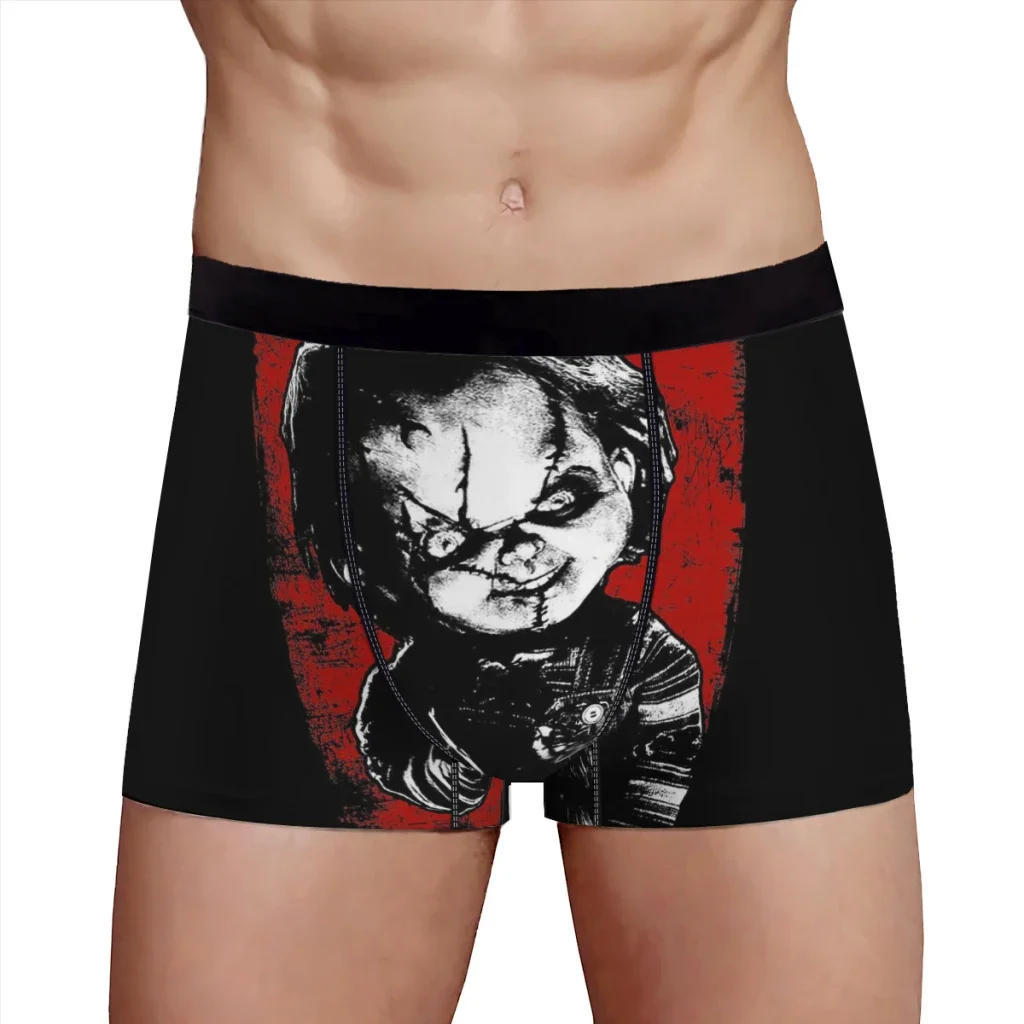 Child's Play Chucky Distressed Portrait Happy Halloween Underpants Cotton Panties Men's Underwear Shorts Boxer Briefs