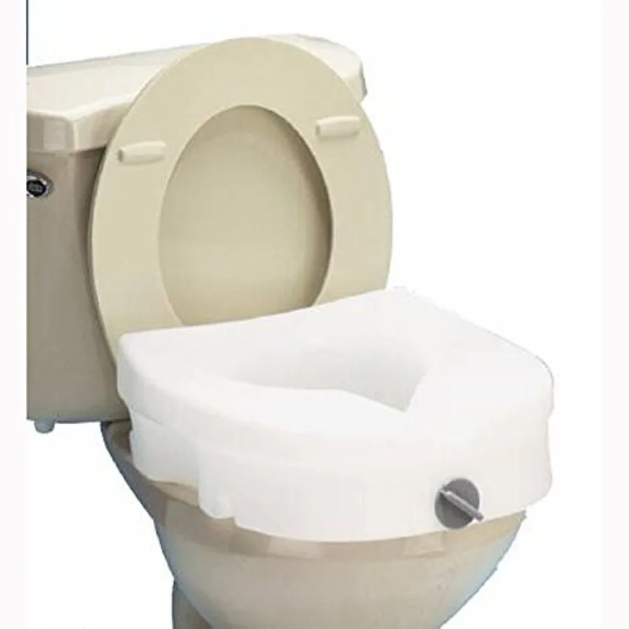 E-Z Lock Raised Toilet Seat for Home Use Durable Plastic with Non-Slip Surface White Color Easy Installation and Comfortable He
