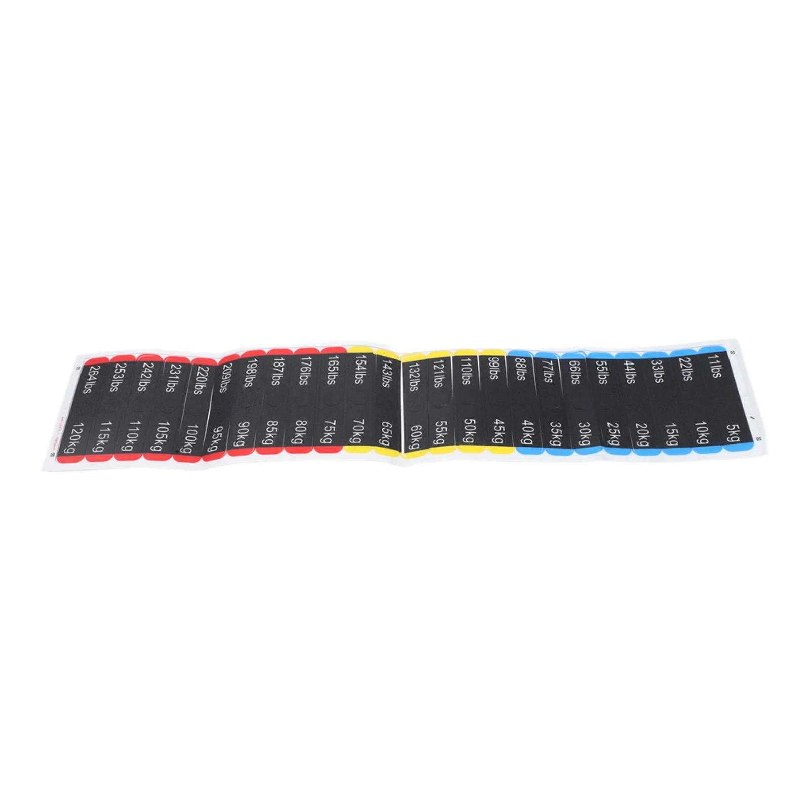 Weight Block Labels 5kg to 120kg for Gym Machines PP Stickers with Precise Dimensions to Fit Common Dumbbell and Barbell Sizes