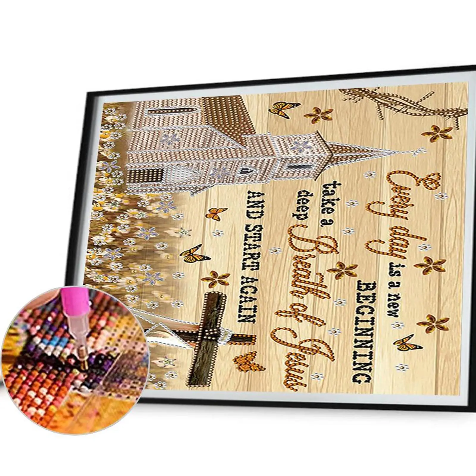 

4pcs 5D DIY Partial Special Shaped Drill Diamond Painting Phrases Kit 40x30cm