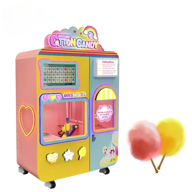 Professional Fully Automatic Cotton Candy Maker New Commercial Bakery Vending Machine for Restaurant and Retail Industries