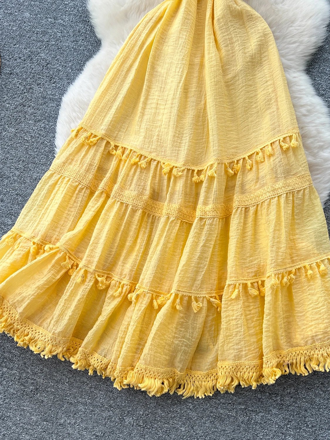 Zomer Vaion vrouwen Dr Knoop Taille Afslanken Gaas Rok Lange A-lijn Dr Koreaanse Sle Hoge Taille ort Sve Dr