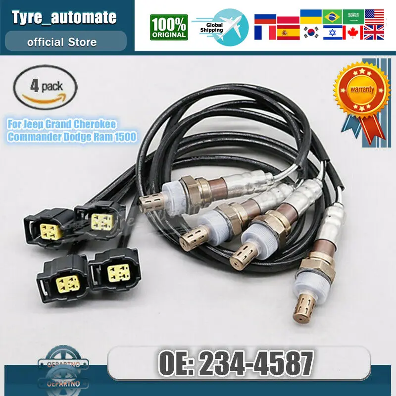 4PC O2 Oxygen Sensor 234-4587 for Jeep Grand Cherokee Commander Dodge Ram 1500