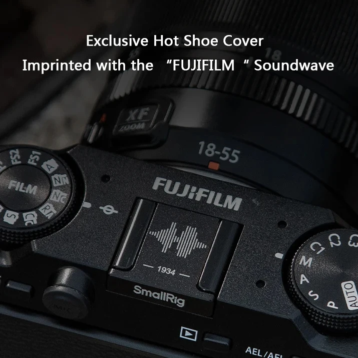 SmallRig Płyta montażowa w kształcie litery L z silikonowym uchwytem do FUJIFILM X-M5 Arca-Swiss Quick Release BasePlate wbudowane mocowanie na zimną stopkę — zdjęcie 5