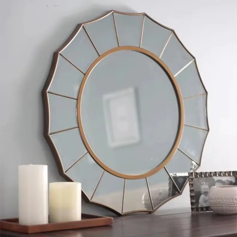 Wholesale Modern Round Metal Wall Mirror Attractive Design for Home Living Room Decoration Retro Home Decor